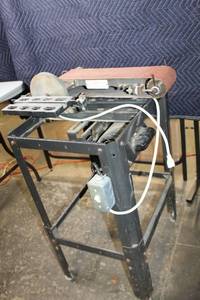 Industrial Belt and Disc Sander on Stand