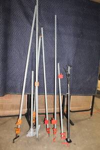 lot 37 image: Set of Adjustable Pipe Clamps with Galvanized Steel Pipes