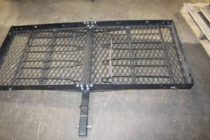 lot 48 image: Heavy-Duty Steel Hitch Cargo Carrier with Folding Ramp