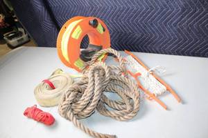 lot 71 image: Assorted Ropes and Lines Set with Reel and Spools
