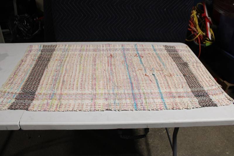 lot 168 image: Colorful Handwoven Rag Rug - 42 x 22.5