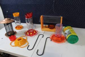 lot 16 image: Collection of Bird Feeders with Bird Stop Protective Mesh