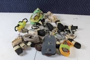 lot 23 image: Assorted Heavy-Duty Tie-Down Straps and Pulley System