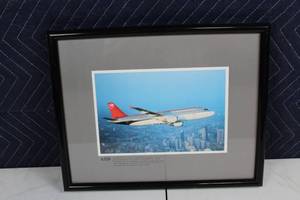 lot 53 image: Framed Northwest Airlines A320 Aviation Print