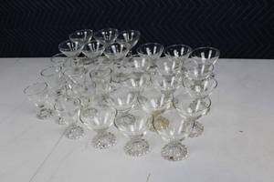 lot 60 image: Collection of 32 Vintage Glass Cordial and Cocktail Glasses