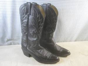 lot 11 image: (BS) Dan Post Mens Black Leather E...