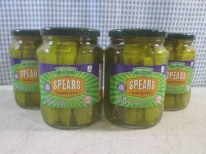 lot 37 image: (B-2) 4 Jars of Kosher Dill Pickle ...