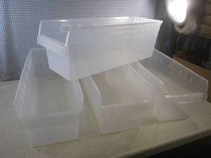 lot 154 image: (EW3) 4 Plastic Bins 8 x 8 12 x ...
