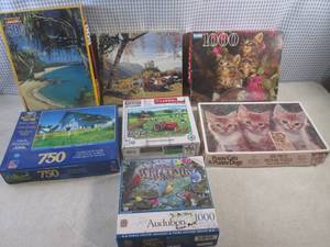lot 166 image: (A-2) Assorted Puzzles in Basket...