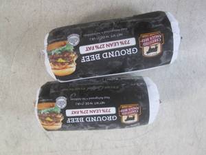 lot 213 image: (FRZ) 2 Pounds Frozen Ground Beef 7...