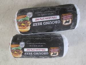 lot 214 image: (FRZ) 2 Pounds Frozen Ground Beef 7...