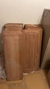 Lot of 30 Cherry Wood Cabinet Doors with Panel Detailing
