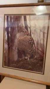lot 1582 image: Vintage Framed Grouse Photograph by Artist, 1985