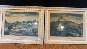 lot 1587 image: Pair of Vintage Nautical Paintings by James M. Sessions