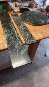 lot 1609 image: Collection of Green Marble Slabs and Tiles