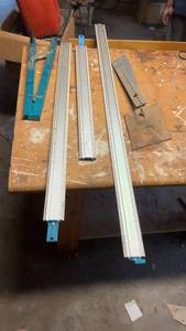 lot 1625 image: Set of Framing Squares and Angle Irons for Workshop Use