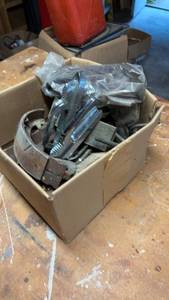 lot 1632 image: Box of Mixed Metal Brackets and Hardware