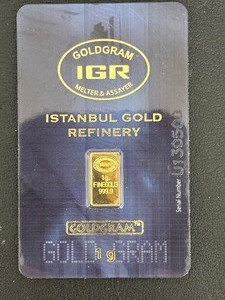 lot 21 image: 1 Gram .999 Fine Gold Bar