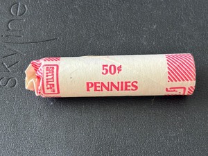 lot 134 image: Lincoln Steel Wheat Cent Roll