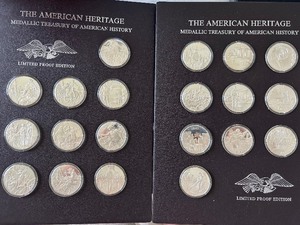 lot 137 image: American Heritage Medallic Treasury Proof Edition Medal Set .925 Sterling Silver 1.1 Ounce Each Coin X 20  22 Ounces Total