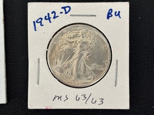 lot 80 image: 1942-D Walking Liberty Half Dollar Uncirculated