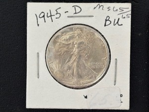 lot 84 image: 1945-D Walking Liberty Half Dollar Uncirculated