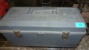 lot 38 image: Toolbox with misc tools