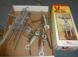 lot 69 image: 2 victor mole traps plus extras