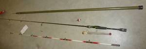 lot 119 image: 4 fishing poles - Vintage St Croix extending fiberglass, new Evercast 6ft 8-15lbs, ice fishing rod, Top only of a Night Stick