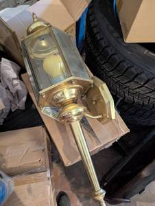 lot 69 image: Hunter Brass Wall Mount Lanterns