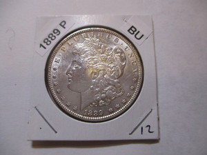 lot 12 image: 1889-P Morgan Siver Dollar - Excellent Condition