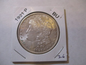 lot 26 image: 1921-P Morgan Silver Dollar - Excellent Condition