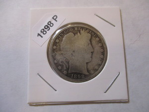 lot 50 image: 1898-P Barber Head Silver Half Dollar