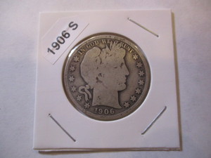 lot 53 image: 1906-S Barber Head Silver Half Dollar