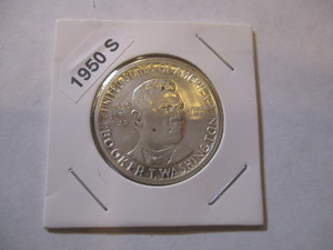 lot 77 image: 1950-S Booker T Washington Commemorative Silver Half Dollar