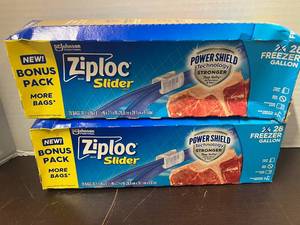 lot 66 image: Ziploc Freezer Slider Gallon Bags