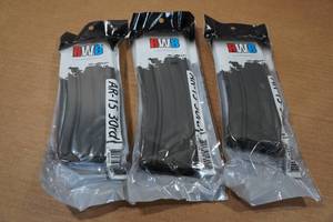lot 80 image: 3 RWB Steel 30 Round AR Magazines - .2235.56