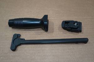 lot 85 image: Firearm Accessories - Charge Handle, Front Grip, Flip Sight
