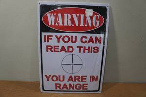 lot 167 image: Raised Metal Warning Sign