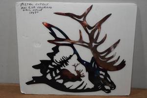 lot 169 image: Colorized Metal MN Elk Wall Dcor