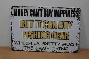 lot 173 image: Novelty Metal Sign - Fishing Gear