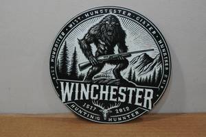 lot 176 image: Novelty Metal Sign - SasquatchWinchester