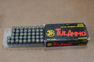 lot 303 image: 42 TulAmmo .45 Auto 230 Gr FMJ Steel Case Ammo