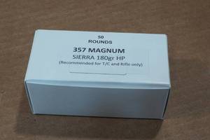 lot 331 image: 50 .357 Magnum 180 Gr Sierra HP Ammo