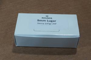 lot 343 image: 50 9mm Luger 147 Gr Sierra JHP Ammo