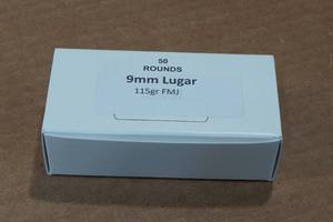 lot 346 image: 50 9mm Luger 115 Gr FMJ Ammo
