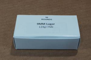 lot 348 image: 50 9mm Luger 124 Gr FMJ Ammo