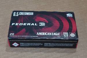 lot 350 image: 20 Federal American Eagle 6.5 Creedmoor 120 Gr TMJ Ammo