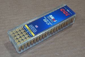 lot 361 image: 100 CCI Mini Mag .22 LR 36 Gr Plated HP Ammo