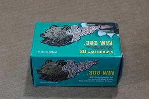 lot 366 image: 20 Brown Bear .308 Win 140 Gr SP Steel Case Ammo